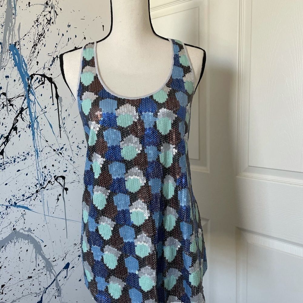 Fossil Sequin Racerback Tank, Large